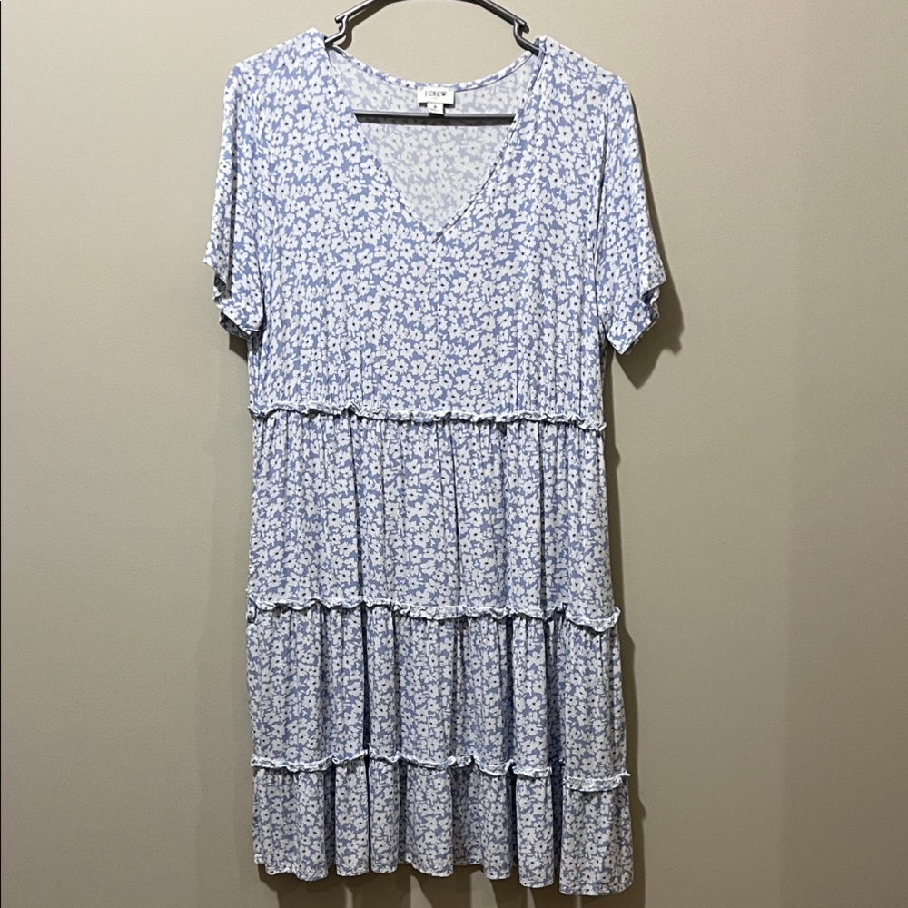 J. Crew Light Blue Floral Mini Dress